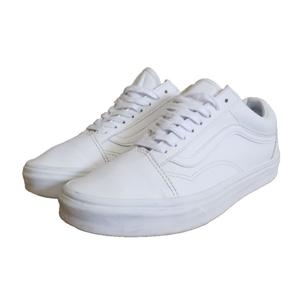 Vans Old Skool Tumble White Mens Size 7 Shoes Womens 8.5 Leather Skate Sneakers